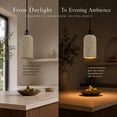 thumbnail image 5 of 1-Light 5'' Modern Famhouse Natural Travetine Single Pendant Light Coastal Cylinder Hanging Light For Bedroom and Dining Room, 5 of 11