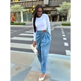 thumbnail image 5 of Women'S Pleated High Waisted Baggy Jeans Trendy Wide Leg Y2K Denim Pants Streetwear with Pockets Blue XXL, 5 of 9
