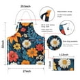 thumbnail image 7 of Pioneer Flower Floral Print Pattern Apron-Garden Aprons for Women with Pockets-Cotton Linen Waterproof Kitchen Cooking Gardening Aprons Adjustable for Kitchen,Cooking,BBQ and Salon 33x27 Inch, 7 of 7