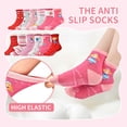 thumbnail image 4 of ELUTONG Toddler Socks with Grips Girls Non Slip Anti Skid Crew Socks 12 Pairs Baby Kids Children Cartoon Pattern, 4 of 7