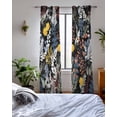 thumbnail image 3 of Wildflowers Blossom Sheer Curtains 84 Inch Length 2 Panels Set for Living Room/Bedroom, Black Spring Garden Botanical Floral Kitchen Curtains Grommet Semi-Sheer Curtains Window Treatments 52"x84"x2, 3 of 7
