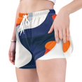 thumbnail image 4 of FORMRS Womens Swim Shorts Mesh Liner Quick Dry Casual Beach Board Bottom with Pockets, Sizes S-2XL, Blue Abstract Wavy, 4 of 9