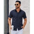 thumbnail image 3 of COOFANDY Men's Short Sleeve Shirt Casual Button Down Shirts Untucked Dress Shirts, 3 of 6