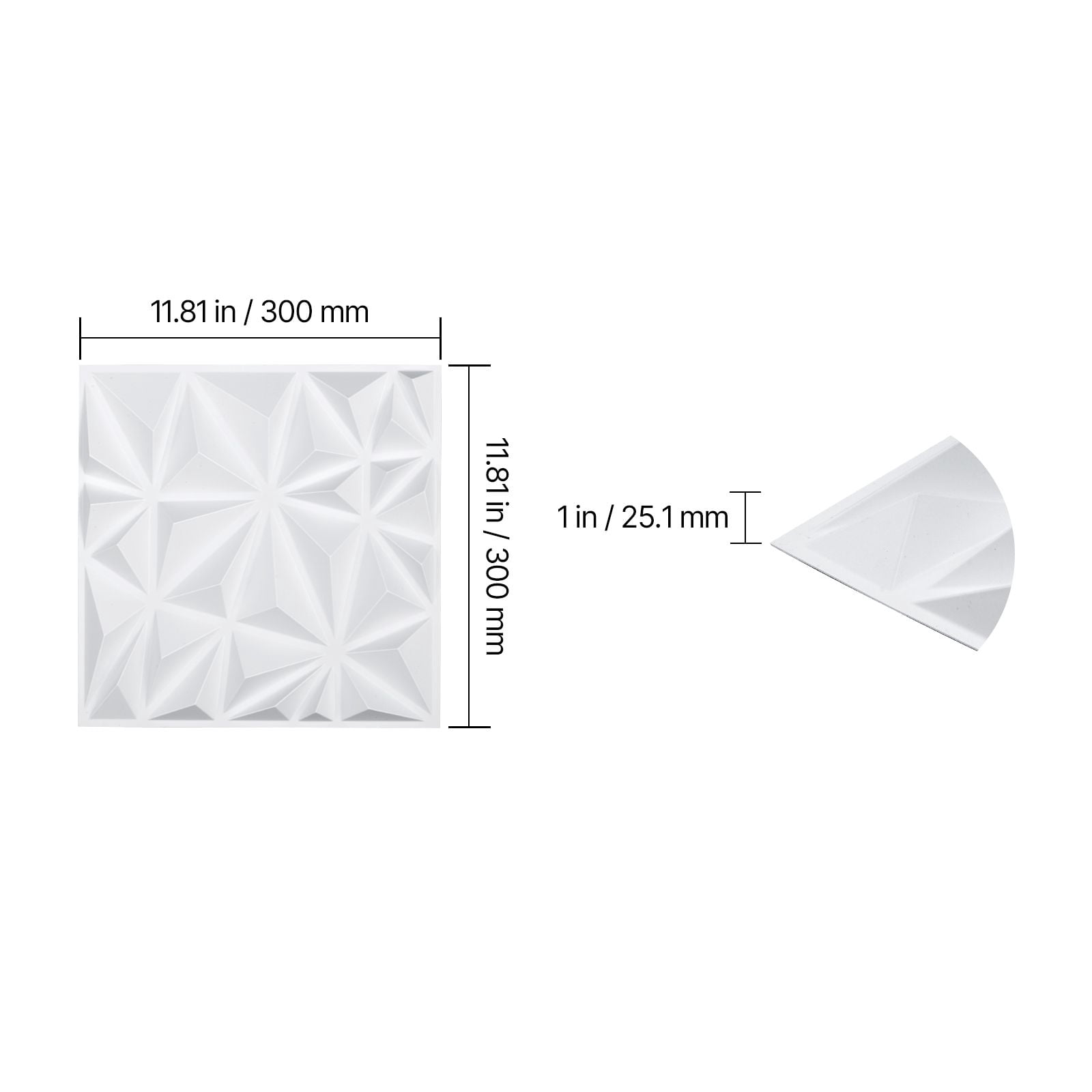 3D Wall Panels 33-Pack 11.81"x11.81", PVC Diamond Tiles, 32 Sq.Ft Coverage, for Bedroom Living Room Gaming Room (Not for Ceilings)