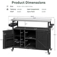 thumbnail image 2 of DEALTOPS Outdoor Kitchen Storage Cart – Versatile Rolling BBQ Prep Station with Spacious Stainless Steel Top, Adjustable Storage, Black, 2 of 8