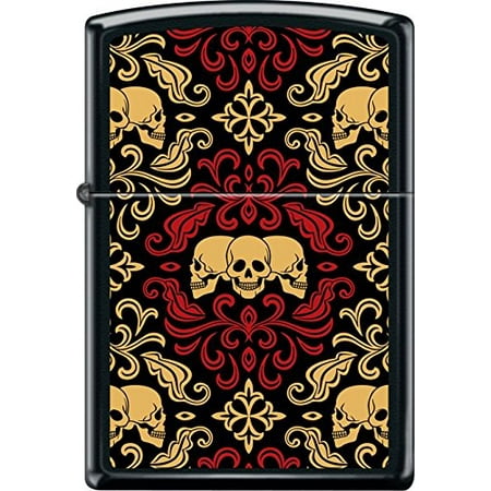 ZIPPO Black Matte Skulls Ornament Windproof (Best Windproof Cigar Lighter)