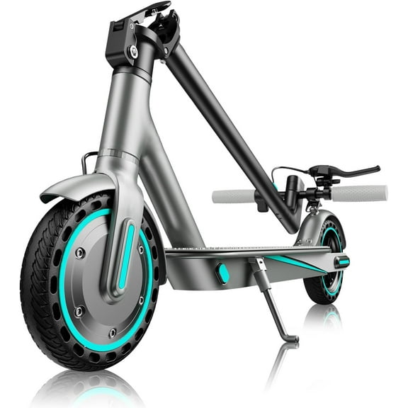 HiQiS 350W Electric Scooter, 18-21 Miles Range, 19 MPH Top Speed, Foldable Commuting E-Scooter with Dual Braking and APP Control for Adults and Teens Blue
