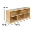 thumbnail image 5 of Flash Furniture Hercules Wooden 5 Section School Classroom Storage Cabinet for Commercial or Home Use - Safe, Kid Friendly Design - 24"H x 48"L (Natural), 5 of 11