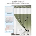 thumbnail image 2 of No Hook Cloth Fabric Shower Curtain with Snap in Liner, Sage Green Beige Waterproof Shower Curtains Set with See Through Top Window, Ombre Ice Hockey Ball Sport Game Bath Curtains Shower 72"x78", 2 of 6