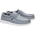 thumbnail image 3 of HEYDUDE Men Wally Stretch Canvas Slip-On Moccasins Light Grey, 9, 3 of 7