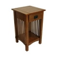 thumbnail image 3 of Legacy Decor Mission Style Telephone Night Stand End Table in Antique Oak Finish With Drawer, 3 of 5