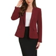 thumbnail image 2 of BLAZERS CHIC INSPIRADORES PARA MUJERES CASUAL DE NEGOCIOS CON UN BOTÓN DELANTE MANGAS LARGAS CHAQUETAS DE OFICINA CON ALMOHADILLAS EN LOS HOMBROS L ROJO VINO, 2 of 6
