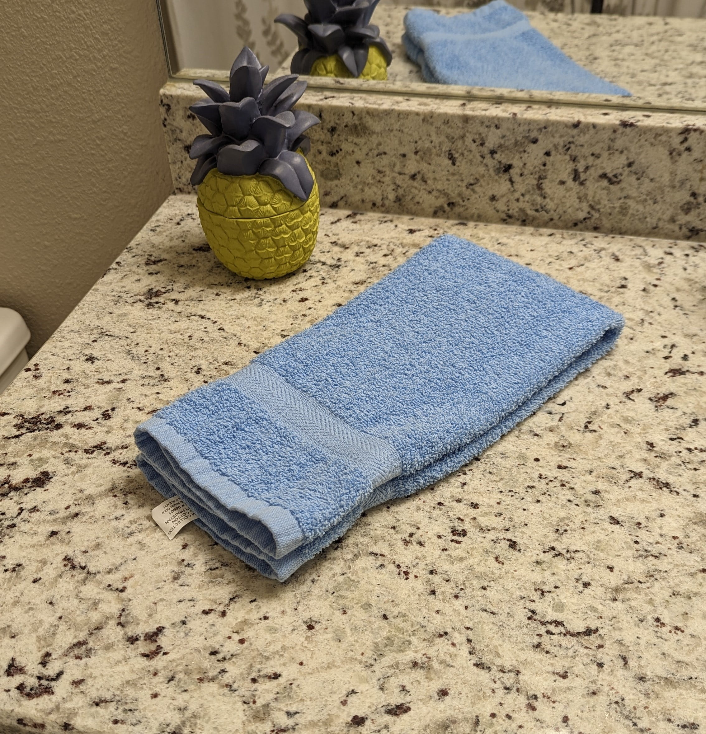 24 Pack 16 x 27 Light Blue Cotton Hand Towels | Gym Spa Hair Salon
