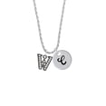 thumbnail image 2 of Delight Jewelry Black Nickeltone Crystal Initial - W - Beaded Border - Silvertone Script Initial Disc - C - Charm Necklace, 20"+3", 2 of 4