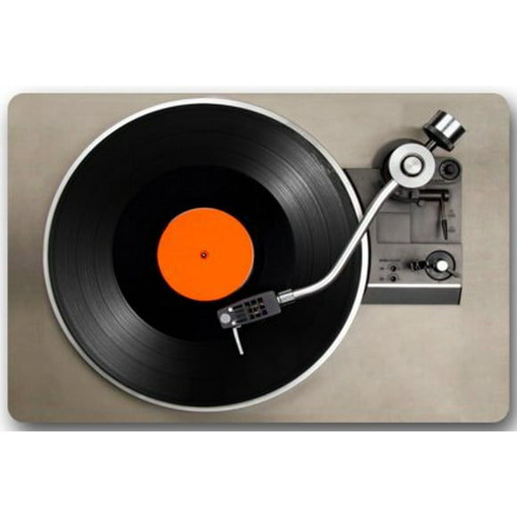 QIFEIHA Vinyl Record Turntable Doormat Outdoor Indoor Floor Mats Non-Slip Bathroom Mats Rug Size 23.6x15.7 Inch