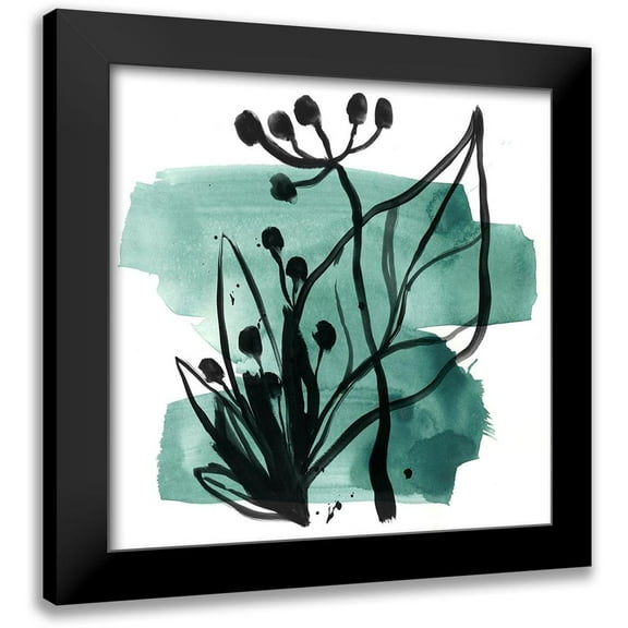 Vess, June Erica 12x12 Black Modern Framed Museum Art Print Titled - Tropical Sumi-e IX