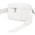 thumbnail image 3 of Unisex Mini Belt Bag with Adjustable Strap Small Waist Pouch for Workout Running Travelling Hiking, Grid White, 3 of 11