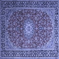 thumbnail image 1 of Ahgly Company Indoor Square Medallion Blue Traditional Area Rugs, 3' Square, 1 of 4