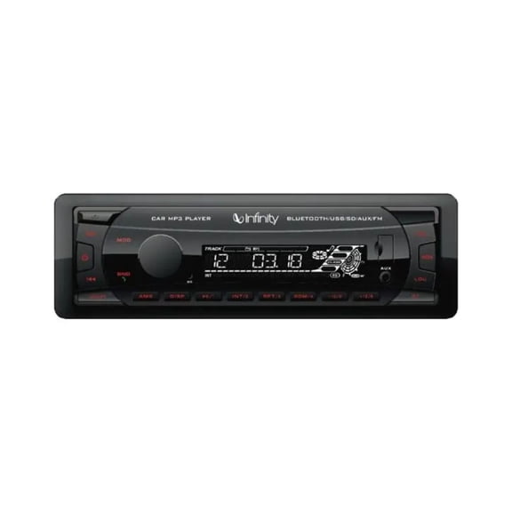 Autoestéreo ALPHA 100 4x50W (máx) Bluetooth USB SD Infinity 18 estaciones FM preestablecidas, color Negro