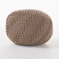 thumbnail image 4 of Noble House Zaire Indoor Outdoor Hand Knit Weave Fabric Pouf, Light Brown, 4 of 4