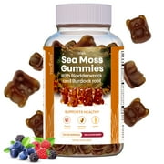 Irish Sea Moss Gummies – Seamoss Gummies with Burdock Root, Sea Moss and Bladderwrack – 120 Berry Vegan Gummy Vitamins for Thyroid, Gut & Immune Support – Sea Moss Gummies for Adults