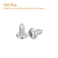 thumbnail image 3 of ST5x12x10mm Phillips Pan Head Self-tapping Screw with Washer, 100 pack - 304 Stainless Steel Wood Screw (Silver), 3 of 6