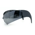 thumbnail image 6 of XL Oversized Rimless Shield Futuristic Wrap 80s Funky Robotic Sunglasses Silver Mirror, 6 of 8