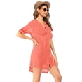 thumbnail image 4 of Ekouaer Women's Cover Up Shirt V-Neck Swimsuit Beach Bikini Beachwear Button Down Bathing Suit, 4 of 5