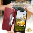 thumbnail image 5 of for iPhone 11 Case Classic Design, Premium PU Retro Leather Wallet Case RFID Blocking Card Holder, Built-in Magnetic Flip Folio Kickstand Soft Inner Case for iPhone 11,Winered, 5 of 8