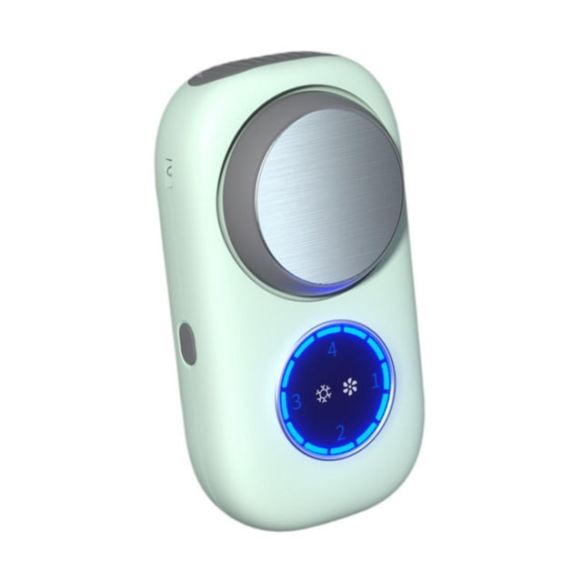 Mini ventilador de mano silencioso, 4 velocidades ajustables, ventilador para colgar en el cuello, ventilador de refrigeración, ventilador Personal Verde