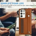 thumbnail image 2 of ELEHOLD for Samsung Galaxy A14 5G, Wallet Case with Credit Card Slots，Rugged Hybrid Shockproof PU Leather Wristband Kickstand Anti-Scratch Case Cover, brown, 2 of 5