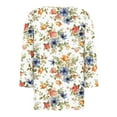 thumbnail image 5 of LEEYNEER Women‘s Blouse Tops Summer Flower Print Basic 3/4 Sleeve V Neck Casual Blouses Loose Fit Pullover Tops, 5 of 5