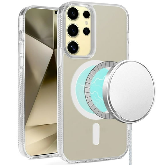 For Samsung Galaxy S24 Ultra Case Magnetic Charging Grip Sides Clear Back