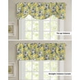 thumbnail image 4 of Tie Up Valance Curtain for Kitchen, Retro Abstract Cashew Flower on Yellow Rod Pocket Short Curtains Adjustable Tie-Up Shade Valances, Boho Ethnic Style Window Treatment for Bathroom Living Room Bedroom, 4 of 7
