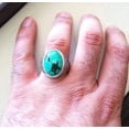 thumbnail image 6 of Tibetan Turquoise Ring, Silver Jewelry, 925 Silver Ring, Father's Day, AAA Natural Turquoise, December Birthstone Ring, Heavy Mens Ring, Spiritual Healing Gemstone, Christmas, Signet Mens Ring, 6 of 7