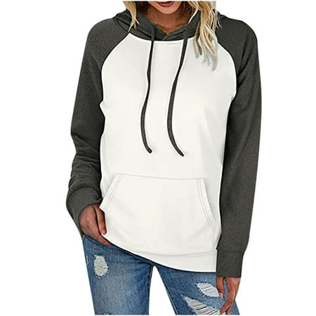 

Ziloco Hooded Sweatshirts Plus Size Blouses for Women Fashion Women s Casual Long Sleeve Hoodie Patchwork Ladies Tops Sweatshirts Maternity Tank Top
