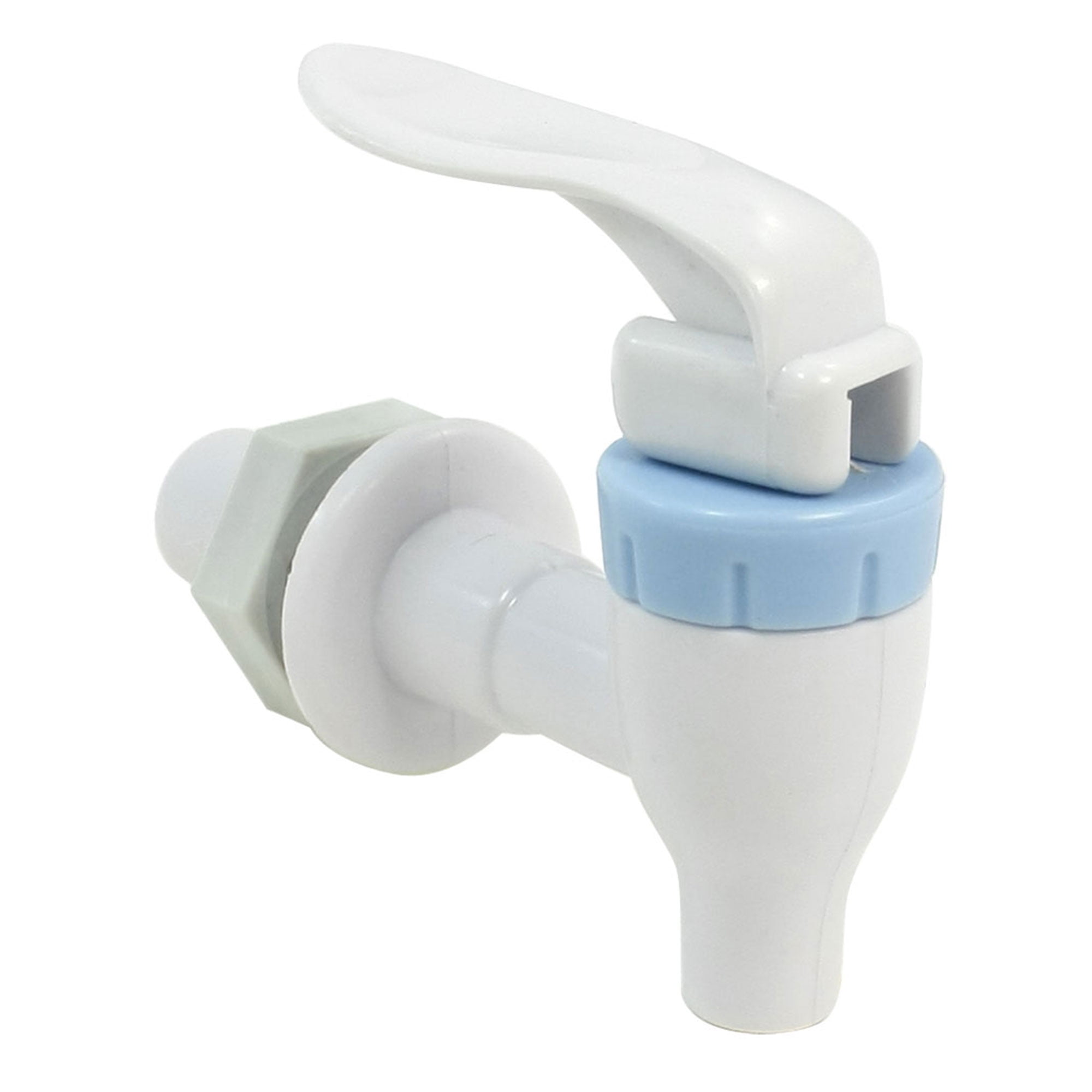 Uxcell Pressing Type White Blue Plastic Faucet Tap for Water Dispenser