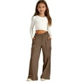 thumbnail image 2 of UACY Girls Wide Leg Sweatpants Cute Baggy Sweat Pants Straight Leg Petite Lounge Pants High Waisted Joggers with Pockets, 2 of 9