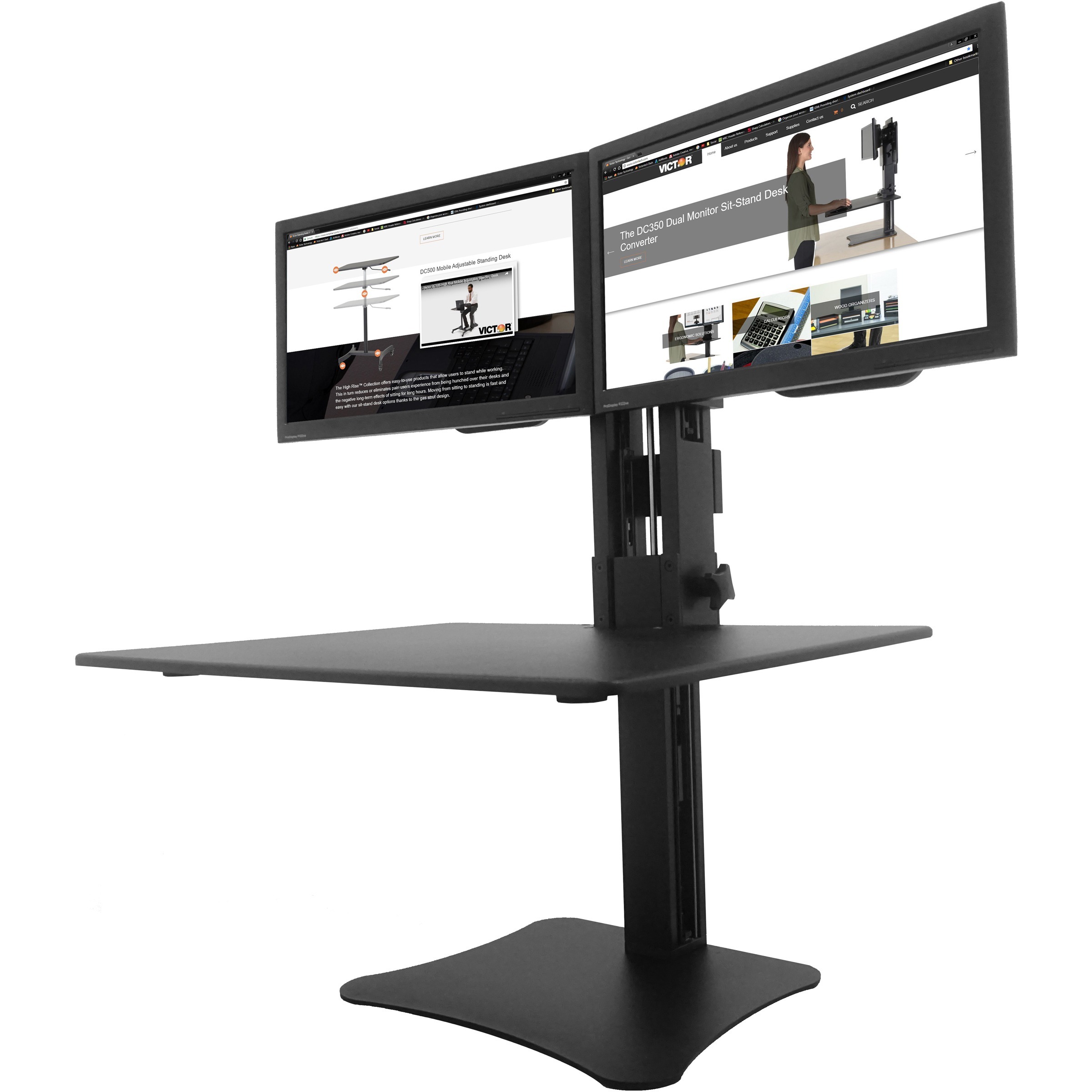 Victor, VCTDC350, DC350 Dual Monitor Sit/Stand Desk Converter, 1 Each