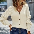 thumbnail image 4 of Top De Cárdigan Cárdigan De Punto Con Cuello En V Para La Vida Diaria Para Mujer ANGGREK Ropa, 4 of 6