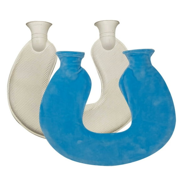 1L U-Shaped Neck rubber Odour Free Hot Water Bag with soft protective case for pain relief