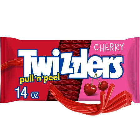 Twizzlers Pull 'N' Peel Cherry Flavored Licorice Style Chewy Candy, Bag 14 oz