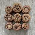 thumbnail image 5 of 9Pcs Wooden Stamp Set Animal Track Stamps Scrapbook DIY Animals Paw Stamp, 5 of 5