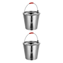 FRCOLOR 2 pcs  Stainless Steel Multi-purpose Bucket Ranch Milking Bucket Practical Bucket