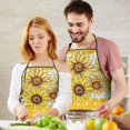 thumbnail image 5 of Yellow Dot Sunflower Bee Pattern Apron-Garden Aprons for Women with Pockets-Cotton Linen Waterproof Kitchen Cooking Gardening Aprons Adjustable for Kitchen,Cooking,BBQ and Salon 33x27 Inch, 5 of 7