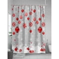 thumbnail image 5 of Grey Red Christmas Balls Shower Curtain Set ，Waterproof Fabric Shower Curtains Xmas Snowflake Shower Curtains for Bathroom,Bathroom Decor 72"x96", 5 of 6