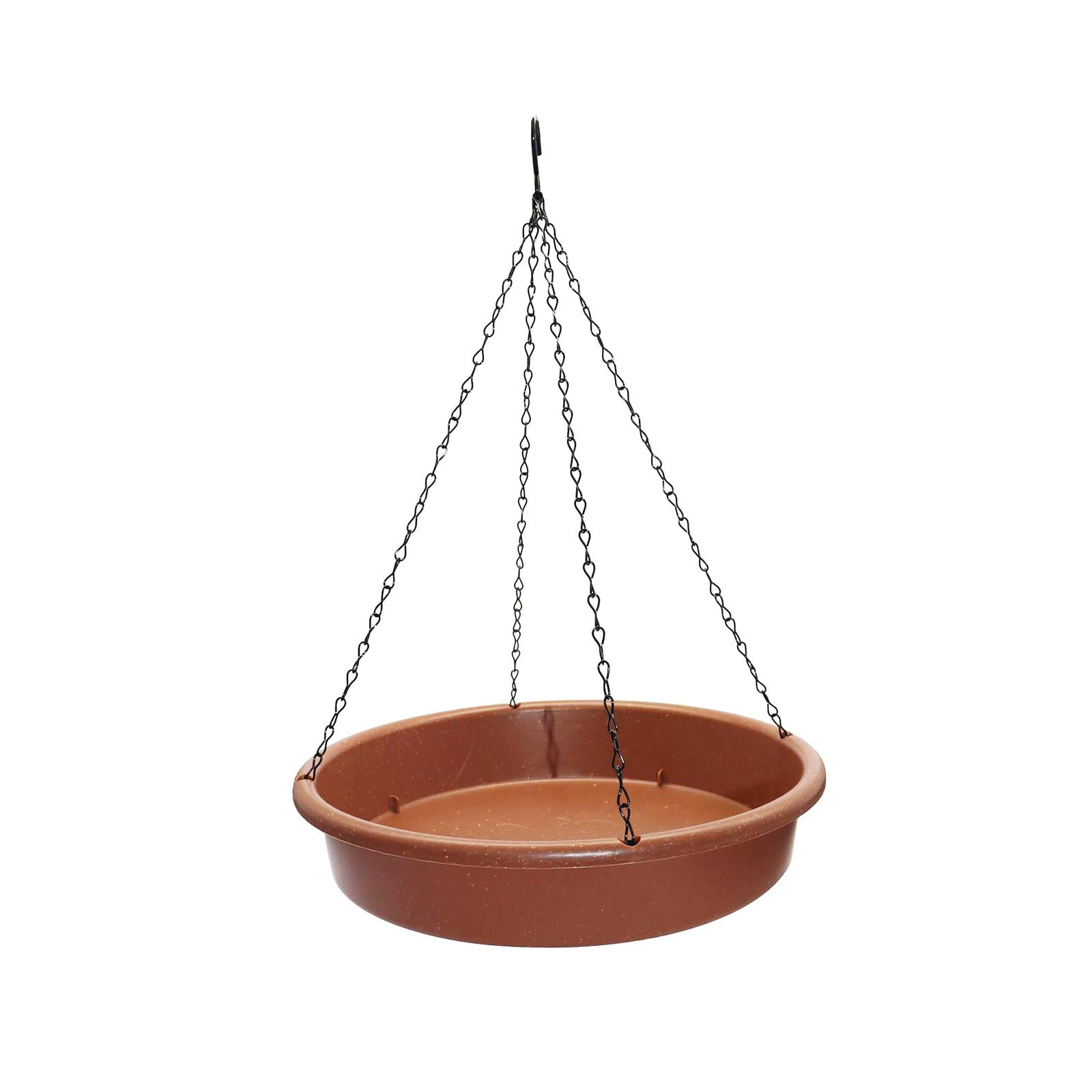 Bird Waterer with Metal Hooks, Hanging Bird Bath and Chain, Bird Water Bowl, Bird Feeder for Outdoor Patio Tree Parrot
