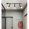 thumbnail image 5 of FSLiving Retro Vintage Design E26/E27 Ceramics Mini Black Base Adjusted Titl Angle Rotated J System Track Head Lighting for Gallery Loft Kitchen Farmhouse(No Bulb & No Track) - 1 Pack, 5 of 5