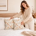 thumbnail image 3 of Thanksgiving Throw Pillow Covers 18x18 Inch Set of 2, Pumpkin Decorative Square Pillowcases, Farmhouse Holiday Cushion Covers for Sofa Living Room Home Fall Halloween Thanksgiving Decor, 3 of 7