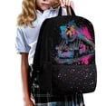 thumbnail image 3 of Binienty Graffiti Steam Train 17 Inch School Bookbag for Teens Multiple Front Storage Pockets Side Mesh Holders Large Capacity School Backpack Travel Daypack Rucksack for Students, 3 of 6